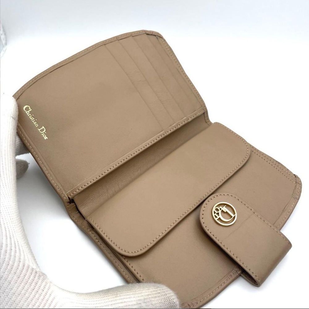Dior Tan Leather compact wallet - Picture 4 of 10